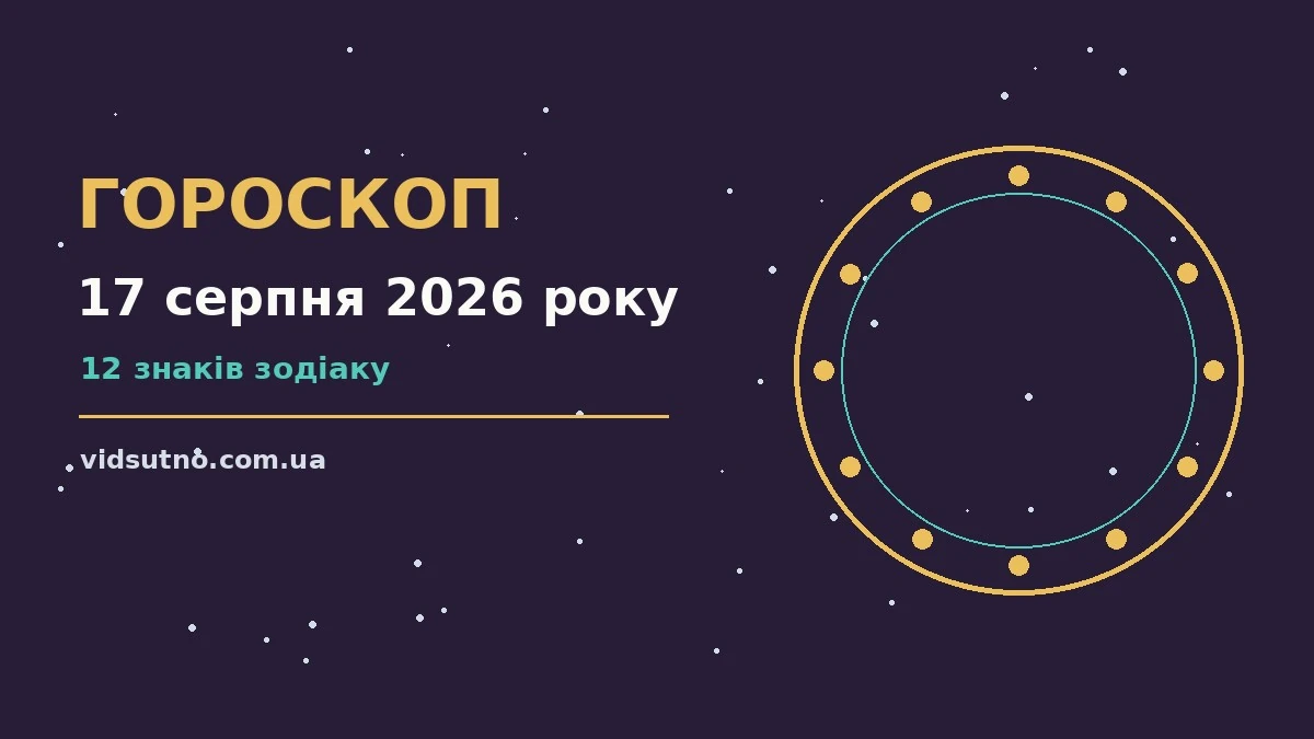 Щоденний гороскоп на 17 серпня 2026 року для всіх знаків зодіаку