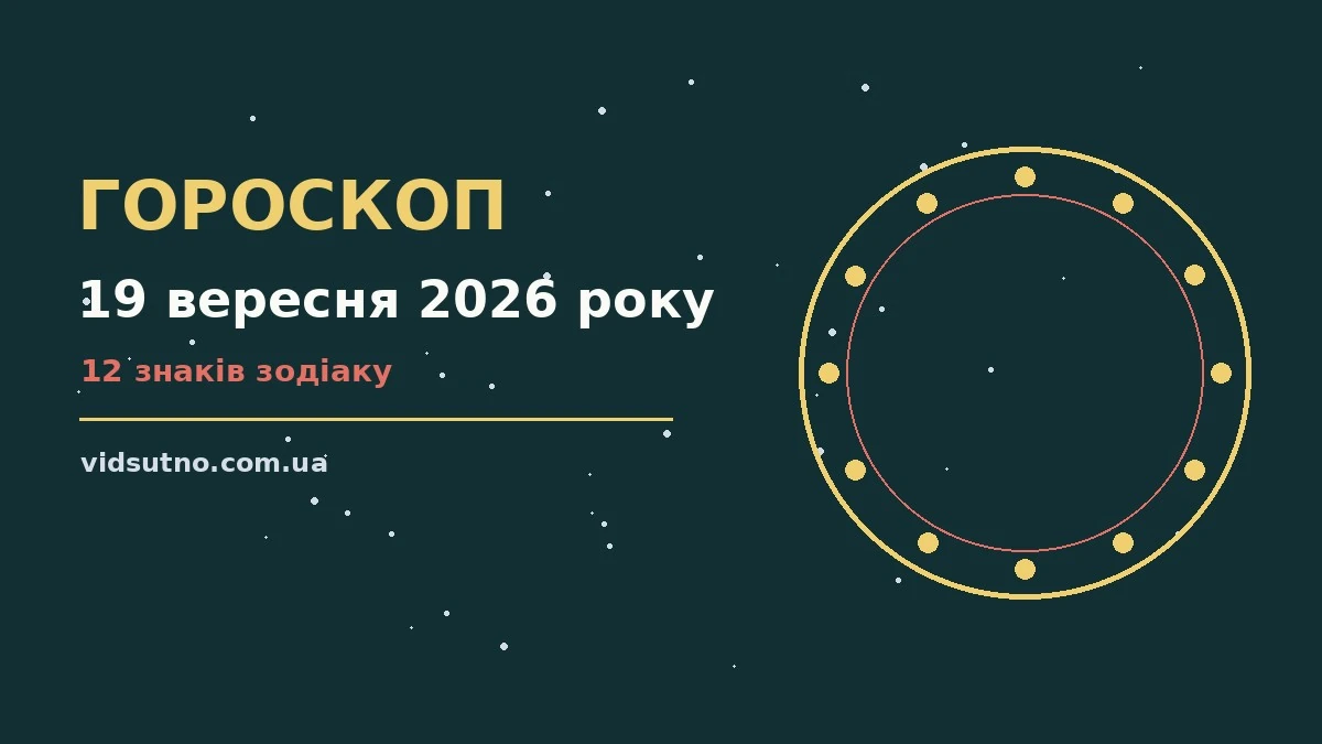 Гороскоп на 19 вересня 2026 року — символічне зображення зодіакального кола на тлі ранкового неба